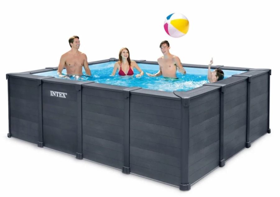 Intex Graphite Gray Panel Rectangular Pool